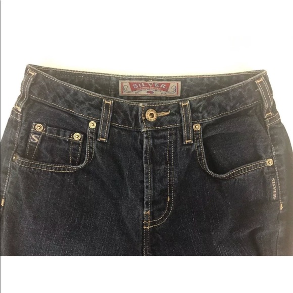 Button Fly flare mid rise 26-35 silver jeans - Picture 4 of 8